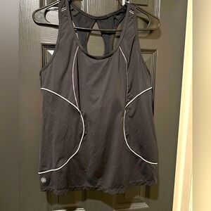 Black Athleta Tank Top with built in bra & back pocket and zipper. XL. Sturdy!!